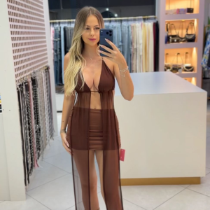 Cropped Decote Tule